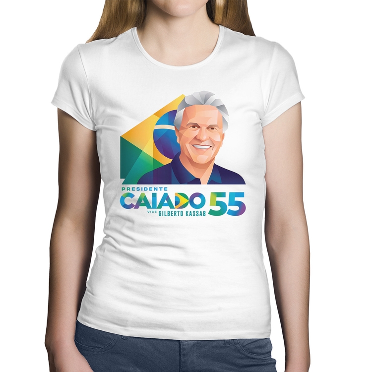 Baby Look Algodão Ronaldo Caiado Presidente - Branca