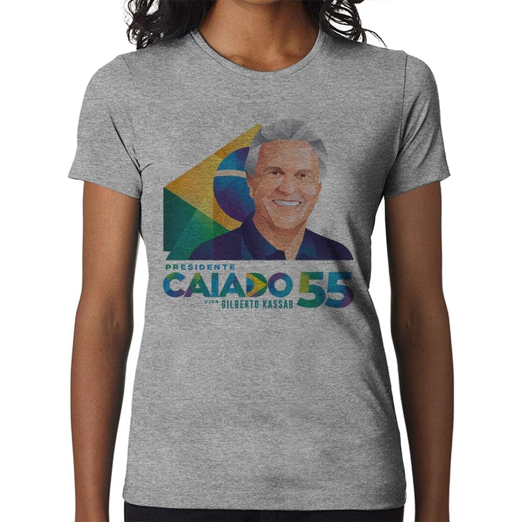 Baby Look Ronaldo Caiado Presidente - Cinza