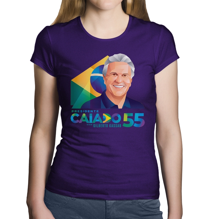 Baby Look Algodão Ronaldo Caiado Presidente - Roxa
