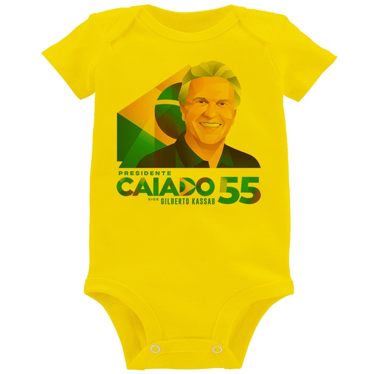 Body Bebê Ronaldo Caiado Presidente - Amarelo