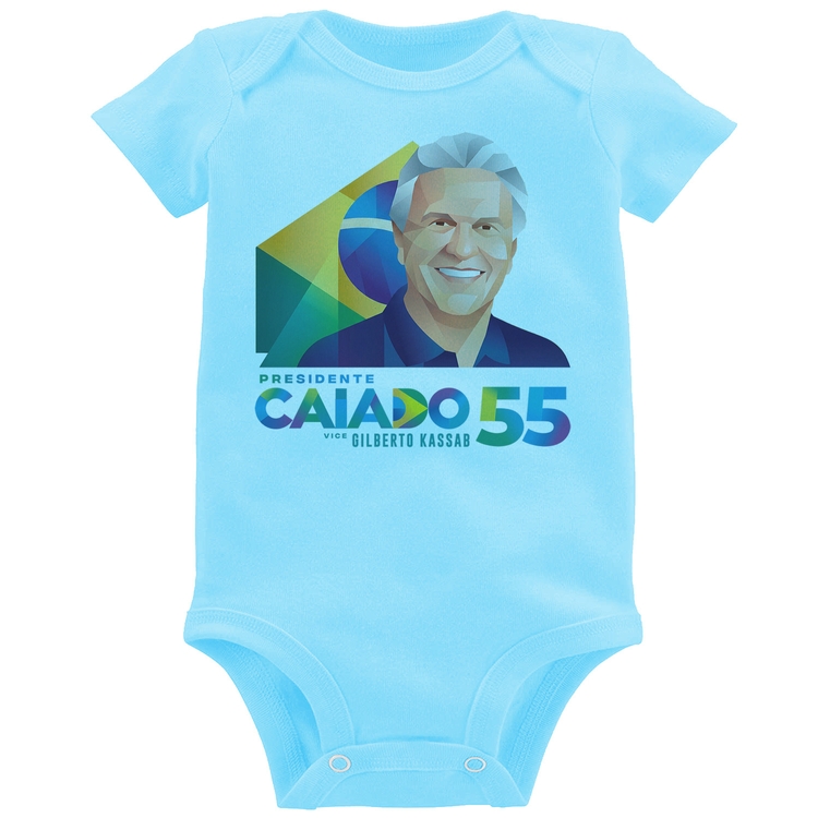 Body Bebê Ronaldo Caiado Presidente - Azul Bebê