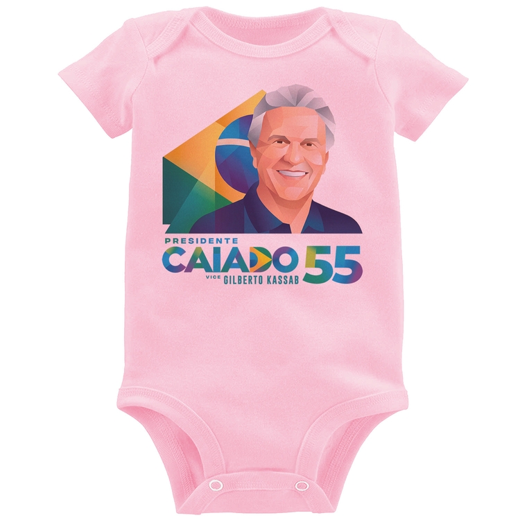 Body Bebê Ronaldo Caiado Presidente - Rosa Bebê