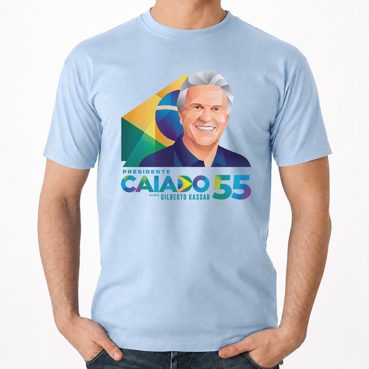 Camiseta Algodão Ronaldo Caiado Presidente - Azul Bebê
