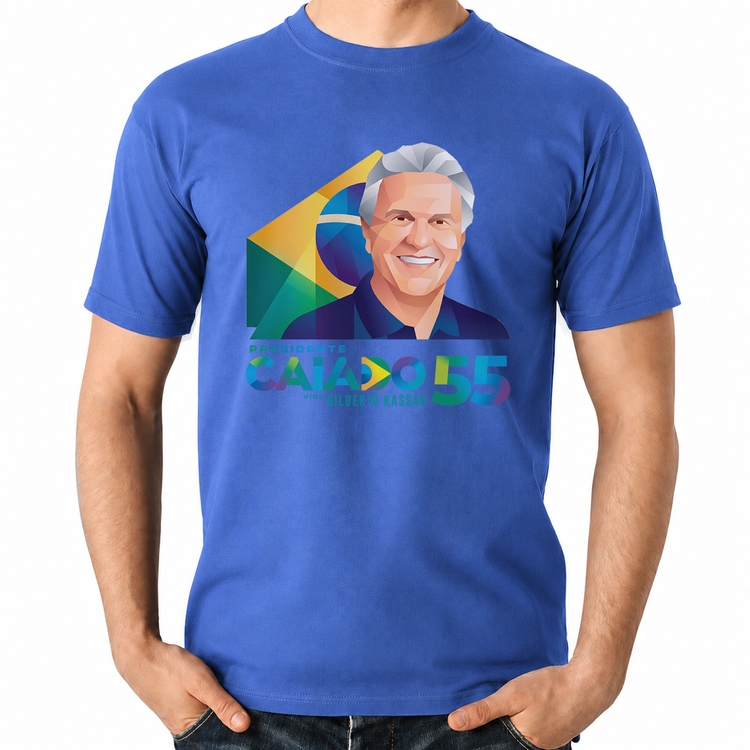 Camiseta Algodão Ronaldo Caiado Presidente - Azul Royal