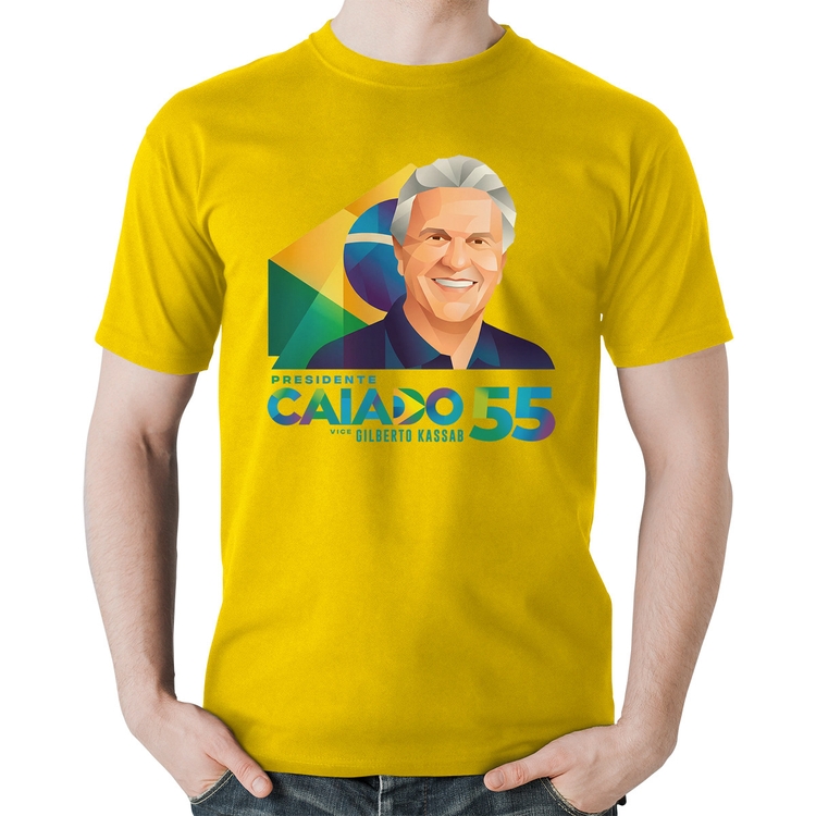 Camiseta Algodão Ronaldo Caiado Presidente - Amarela