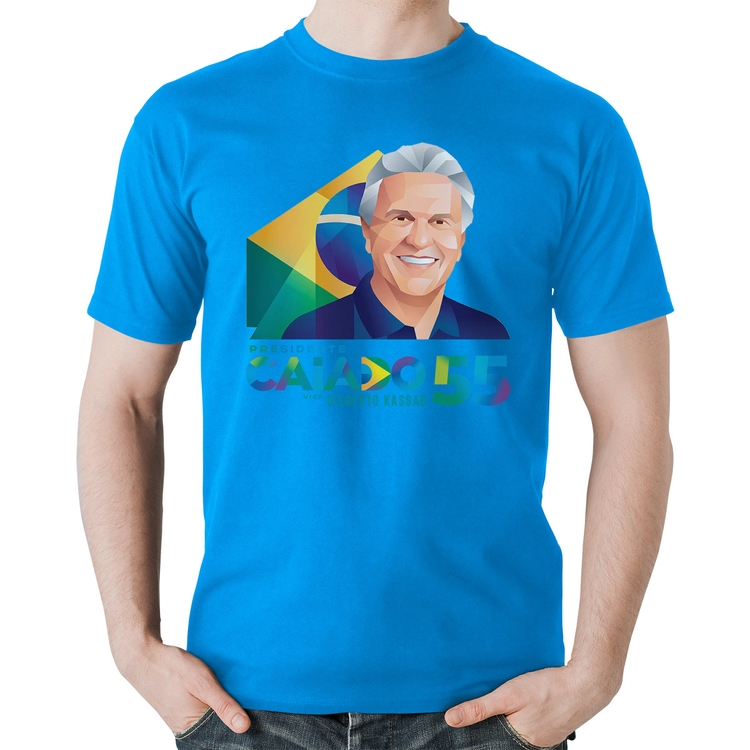 Camiseta Algodão Ronaldo Caiado Presidente - Azul