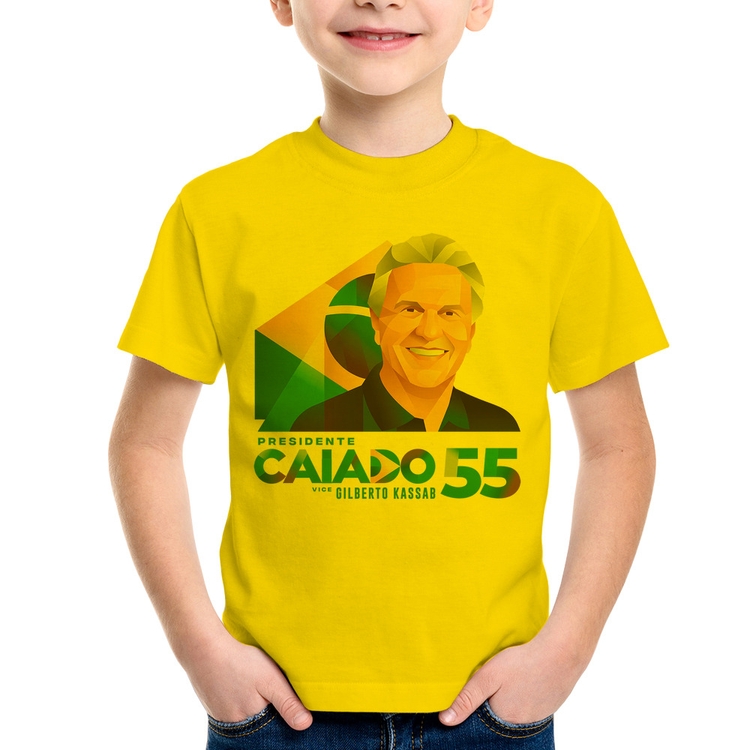 Camiseta Infantil Ronaldo Caiado Presidente - Amarela