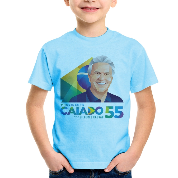 Camiseta Infantil Ronaldo Caiado Presidente - Azul Bebê