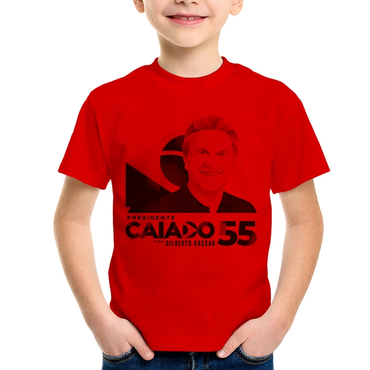 Camiseta Infantil Ronaldo Caiado Presidente - Vermelha