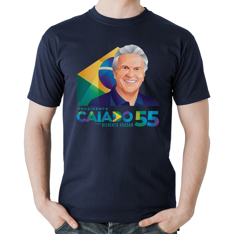 Camiseta Algodão Ronaldo Caiado Presidente - Marinho