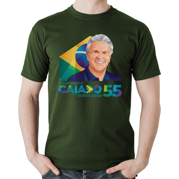 Camiseta Algodão Ronaldo Caiado Presidente - Musgo