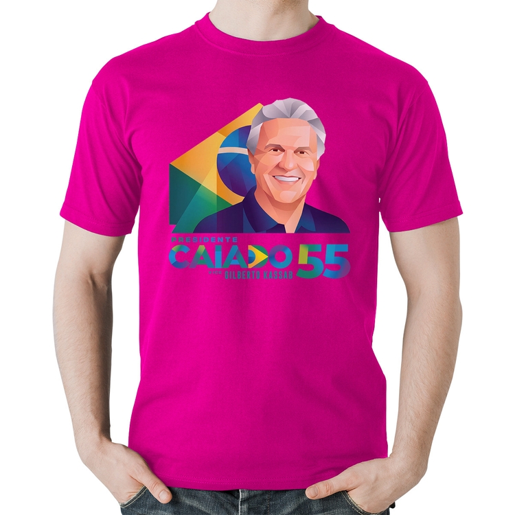 Camiseta Algodão Ronaldo Caiado Presidente - Rosa