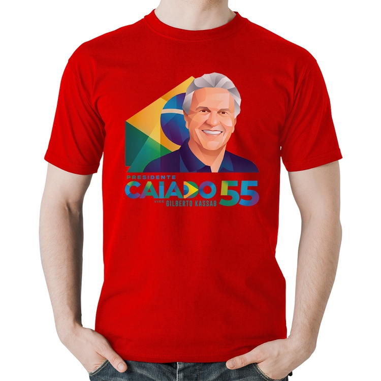 Camiseta Algodão Ronaldo Caiado Presidente - Vermelha