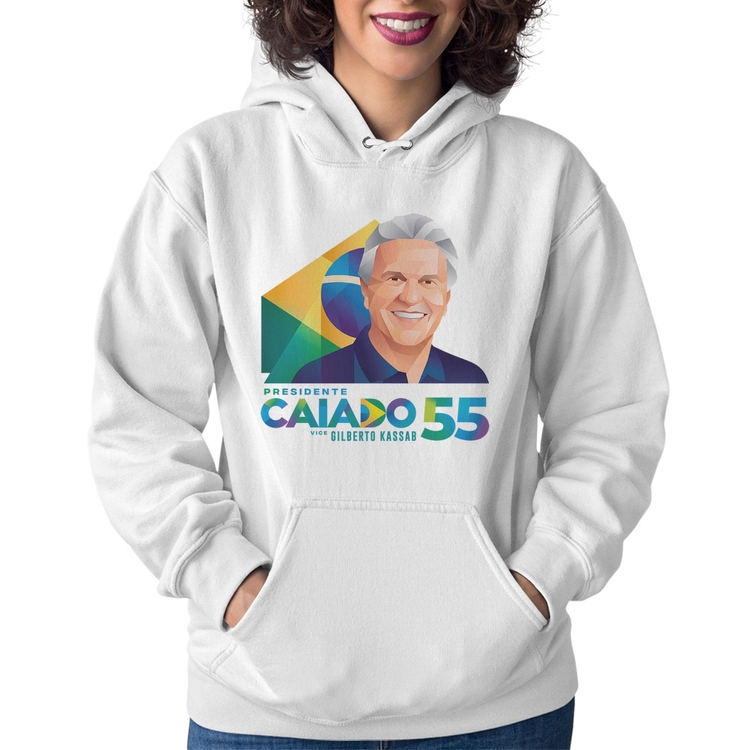 Moletom Feminino Ronaldo Caiado Presidente - Branco