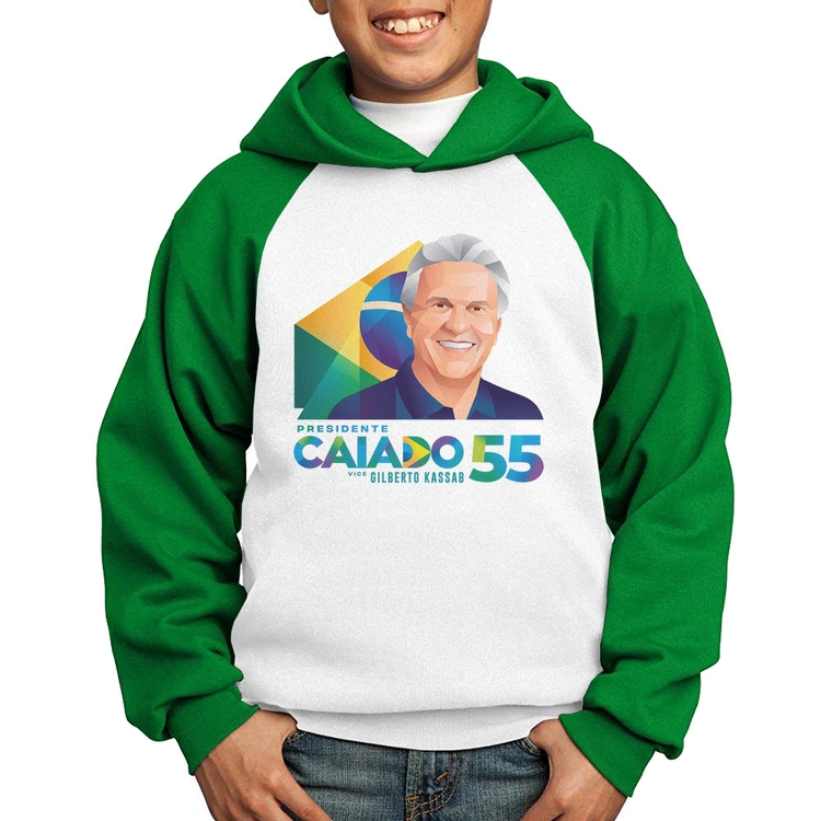 Moletom Infantil Ronaldo Caiado Presidente - Branco/Verde