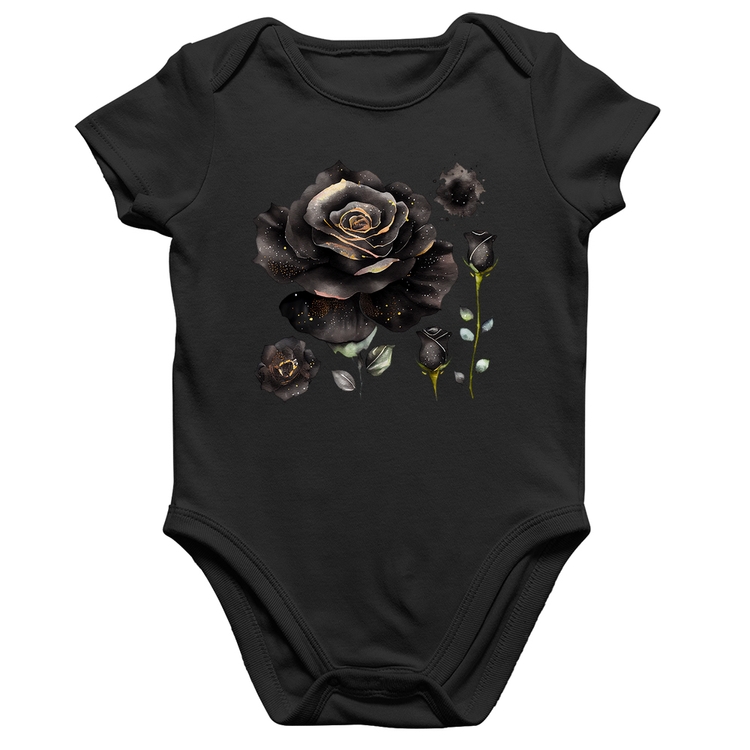 Body Bebê Algodão Rosas negras