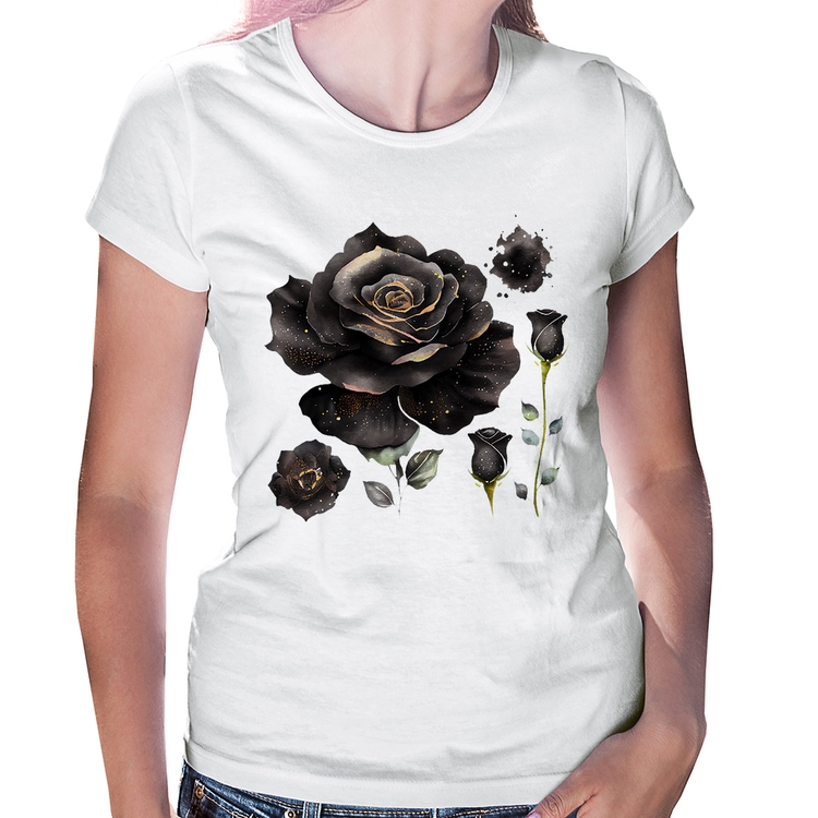 Baby Look Rosas negras