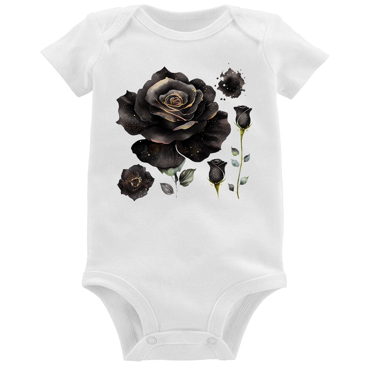 Body Bebê Rosas negras