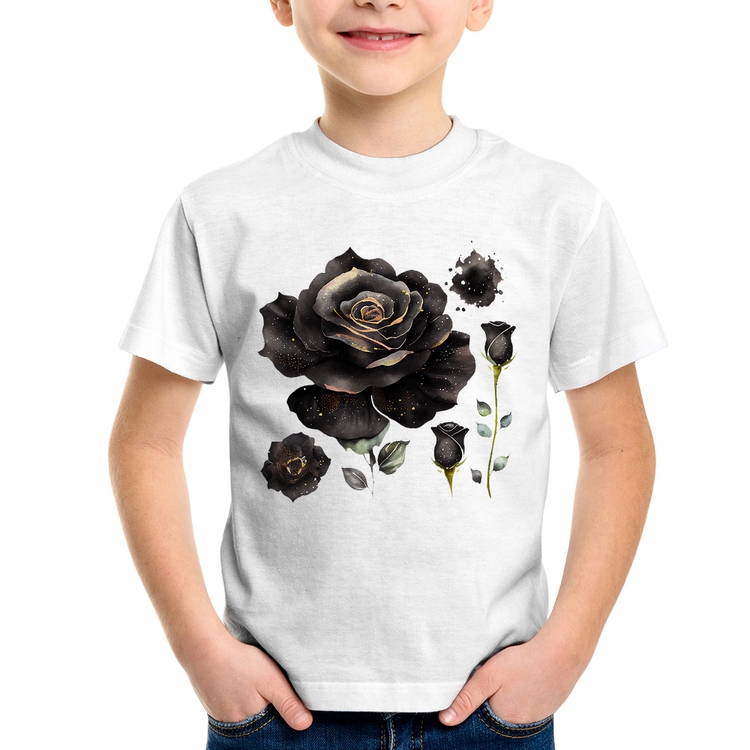 Camiseta Infantil Rosas negras
