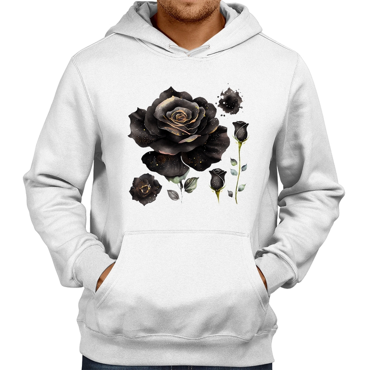 Moletom Rosas negras - Branco