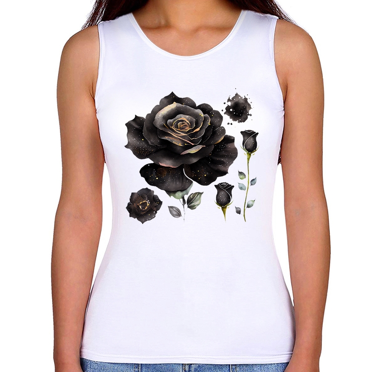 Regata Feminina Rosas negras