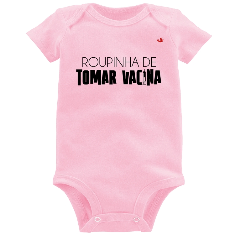 Body Bebê Roupinha de tomar vacina - Rosa Bebê