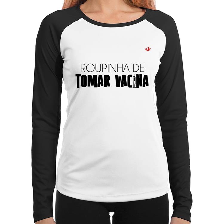Baby Look Raglan Roupinha de tomar vacina Manga Longa