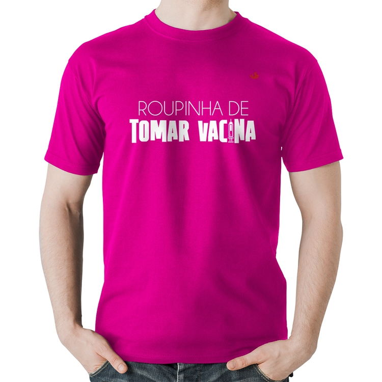 Camiseta Algodão Roupinha de tomar vacina - Rosa