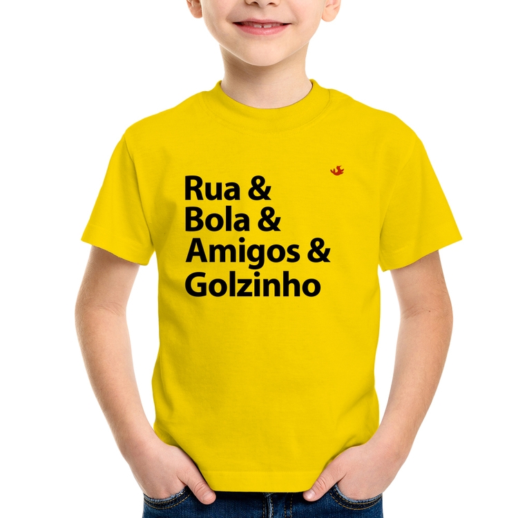 Camiseta Infantil Rua & Bola & Amigos & Golzinho - Amarela