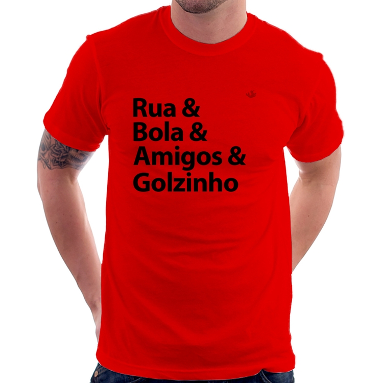 Camiseta Rua & Bola & Amigos & Golzinho - Vermelha
