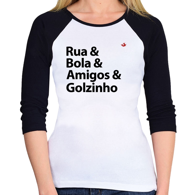 Baby Look Raglan Rua & Bola & Amigos & Golzinho Manga 3/4