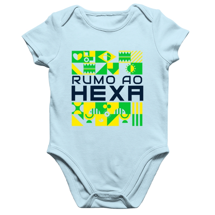Body Bebê Algodão Rumo ao Hexa - Azul Bebê