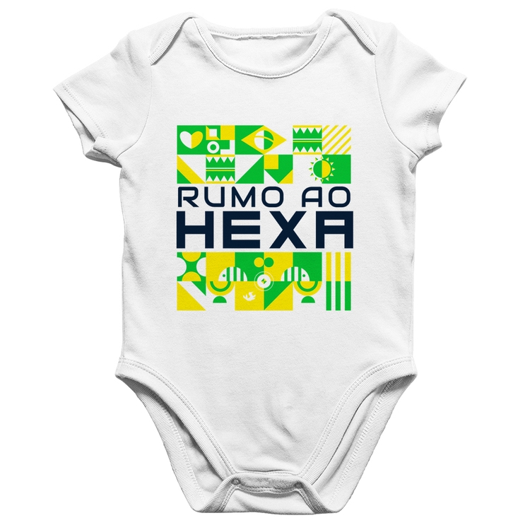 Body Bebê Algodão Rumo ao Hexa - Branco