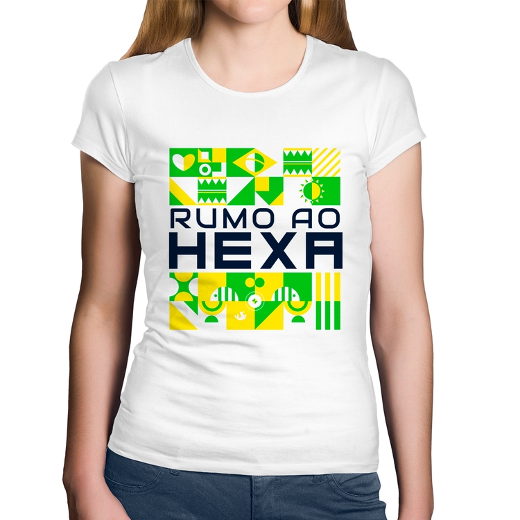 Baby Look Algodão Rumo ao Hexa - Branca