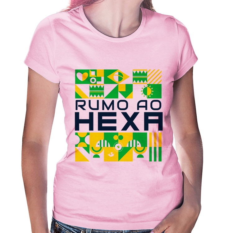 Baby Look Rumo ao Hexa - Rosa Bebê