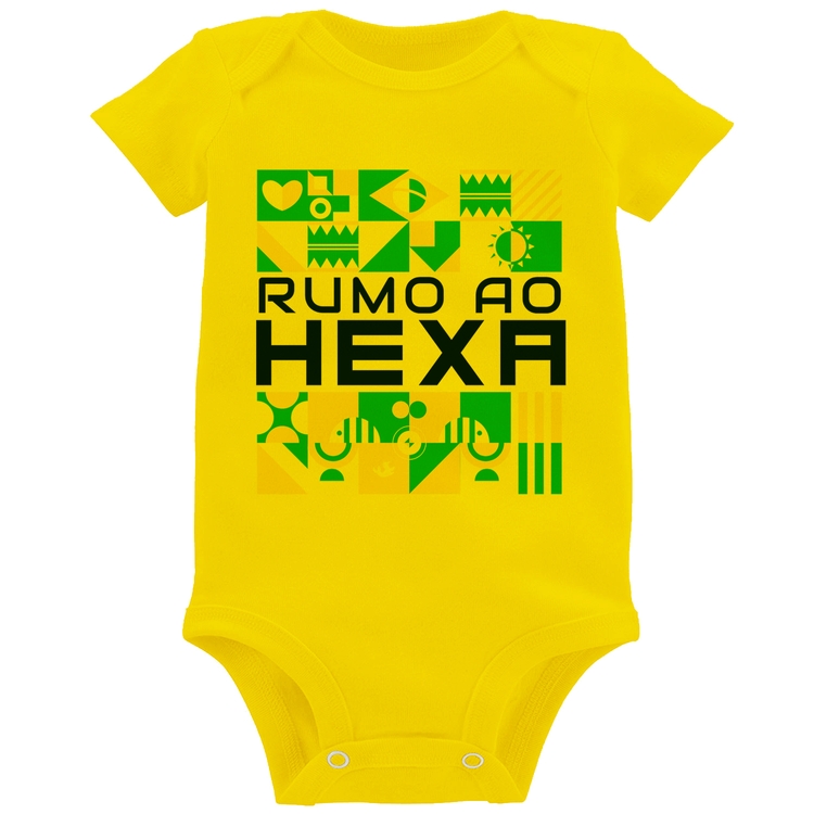 Body Bebê Rumo ao Hexa - Amarelo