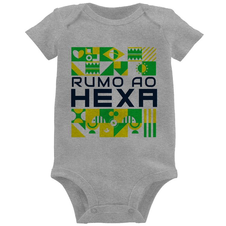 Body Bebê Rumo ao Hexa - Cinza