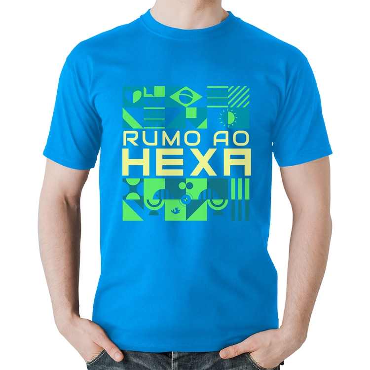 Camiseta Algodão Rumo ao Hexa - Azul