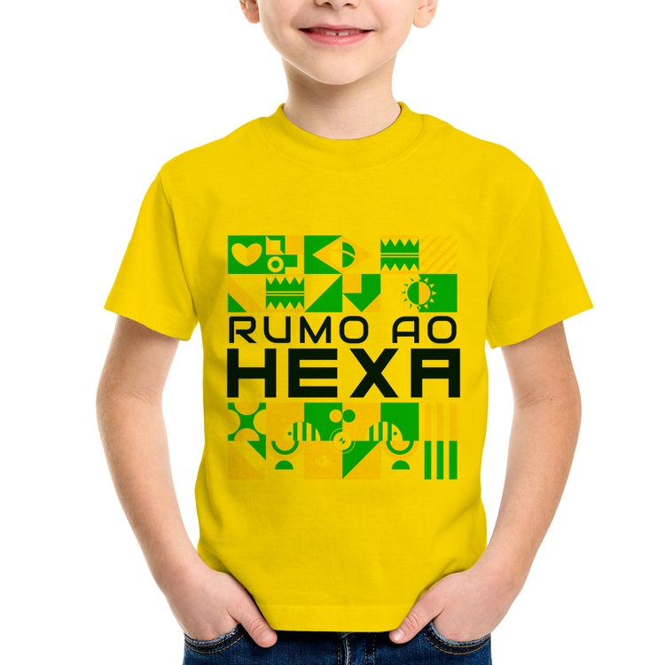 Camiseta Infantil Rumo ao Hexa - Amarela