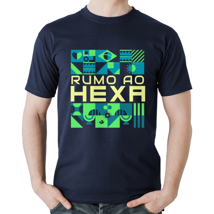 Camiseta Algodão Rumo ao Hexa - Marinho