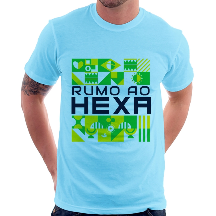 Camiseta Rumo ao Hexa - Azul Bebê