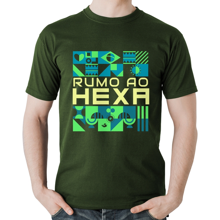Camiseta Algodão Rumo ao Hexa - Musgo
