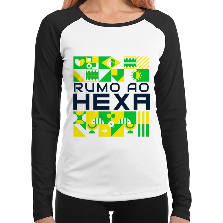 Baby Look Raglan Rumo ao Hexa Manga Longa