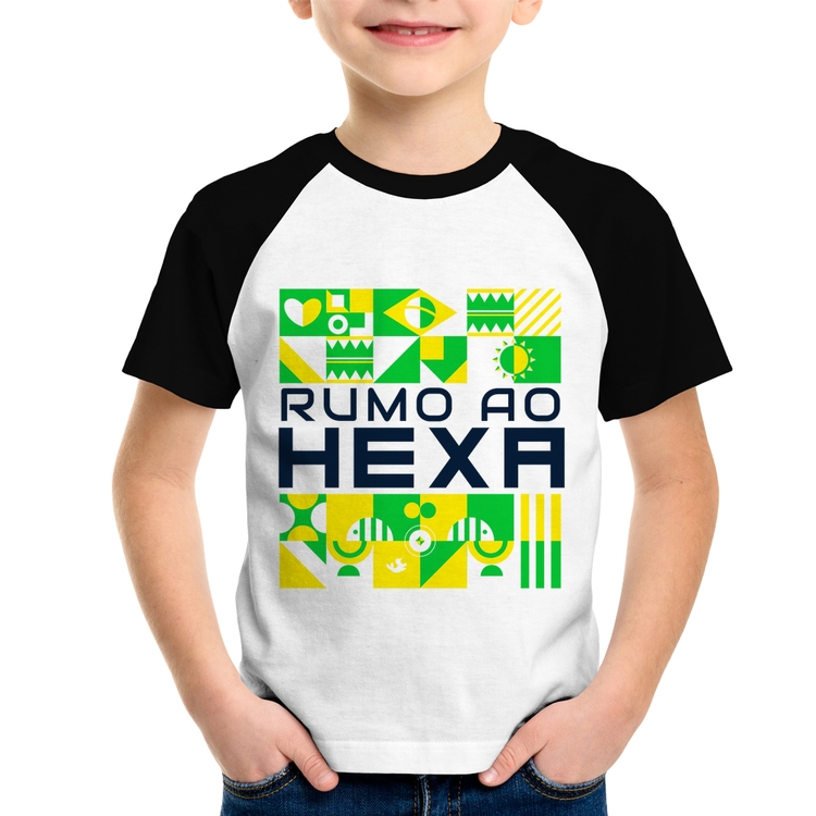 Camiseta Raglan Infantil Rumo ao Hexa
