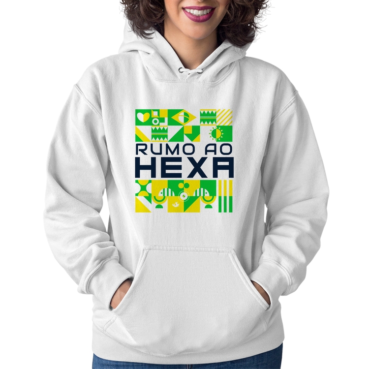 Moletom Feminino Rumo ao Hexa - Branco
