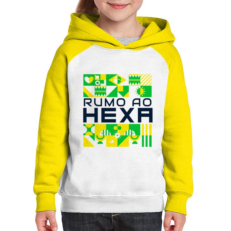 Moletom Infantil Rumo ao Hexa - Branco/Amarelo