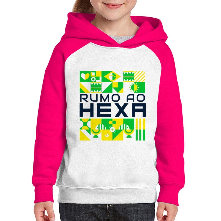 Moletom Infantil Rumo ao Hexa - Branco/Rosa