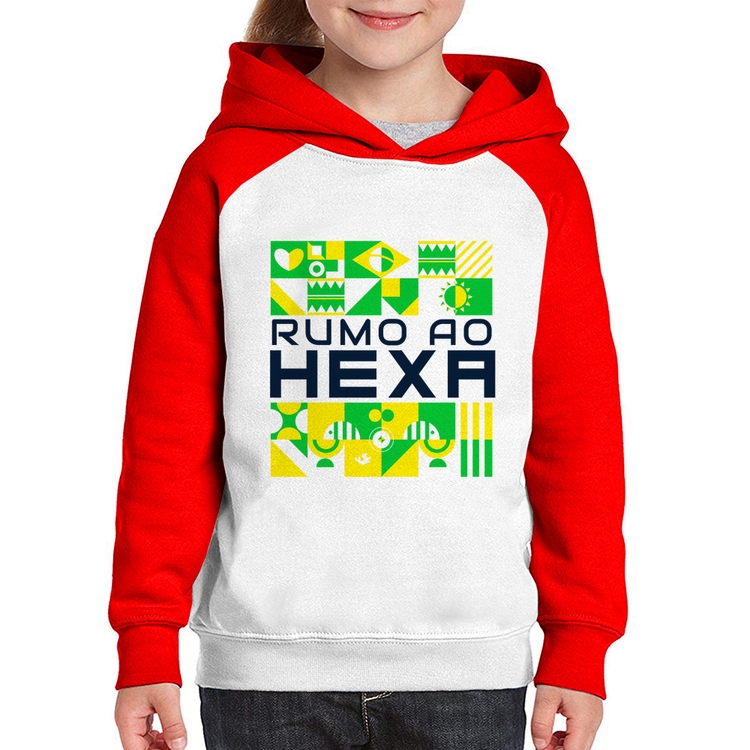 Moletom Infantil Rumo ao Hexa - Branco/Vermelho