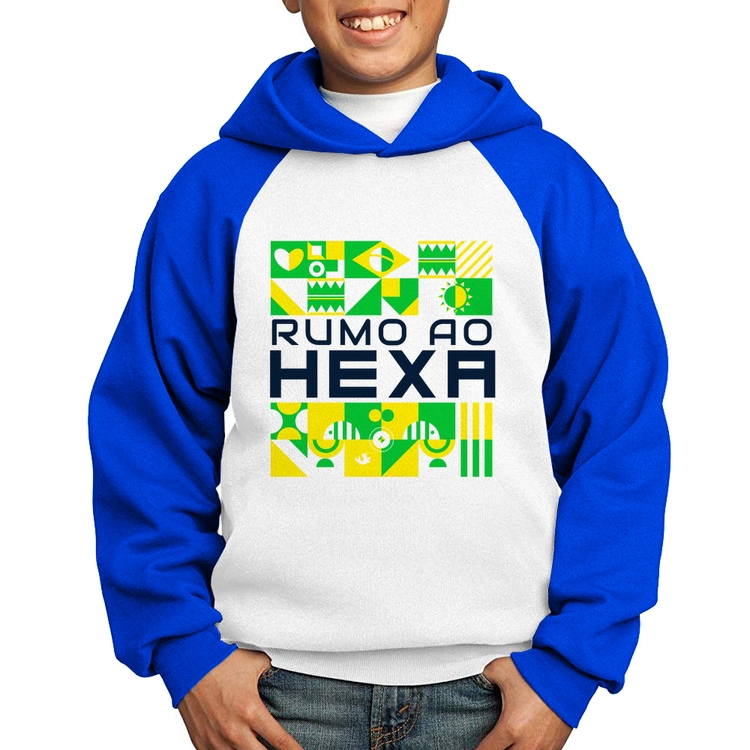 Moletom Infantil Rumo ao Hexa - Branco/Azul