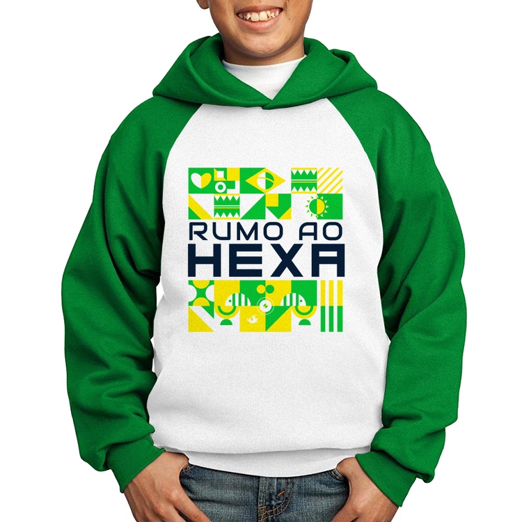 Moletom Infantil Rumo ao Hexa - Branco/Verde